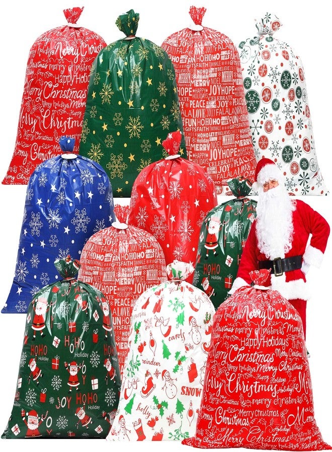 Abbylike 16 Pcs Extra Large Christmas Gift Bags 44'' x 36'' Jumbo Present Giant Oversize Huge Xmas Goody Goodie Bags with Tags for Holiday Treats, Heavy Duty Operation Christmas Party Favor Supplies - Image 1